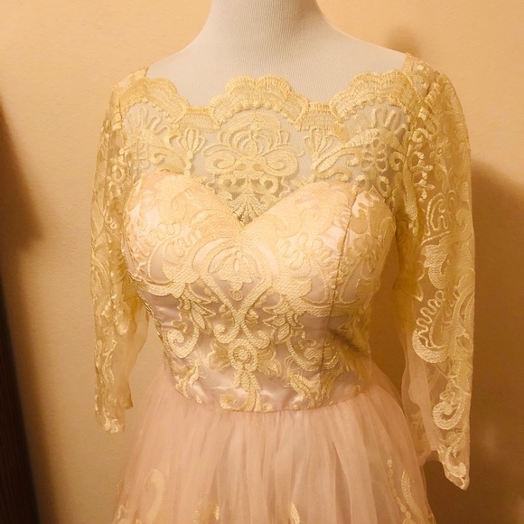 vintage lace prom dress vintage green dress lace Prom Dresses fg3975